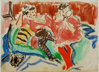 Two Girls on a Sofa